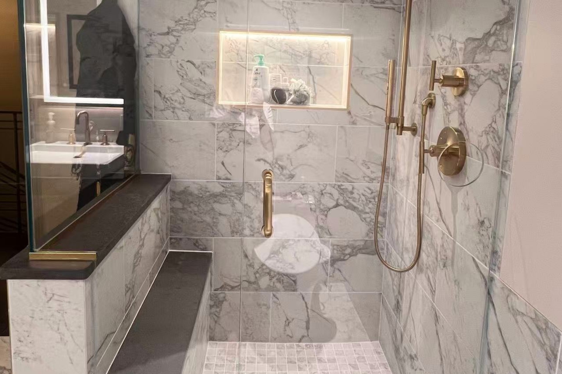 Completed bathroom remodel by Nova